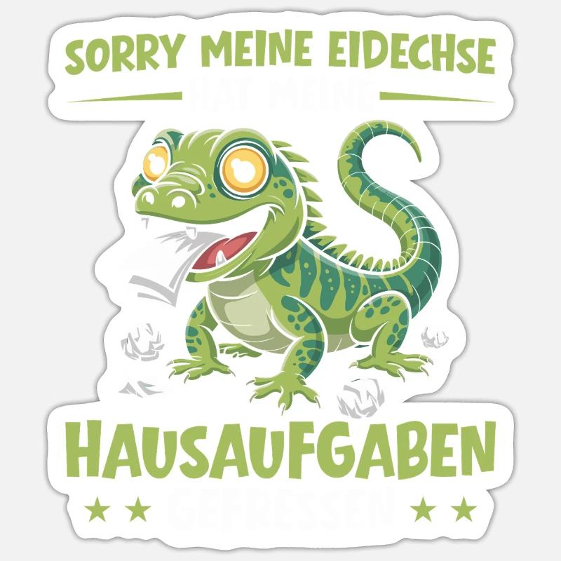 Lizard Ate My Homework Student Sticker size S (10 x 10 cm)