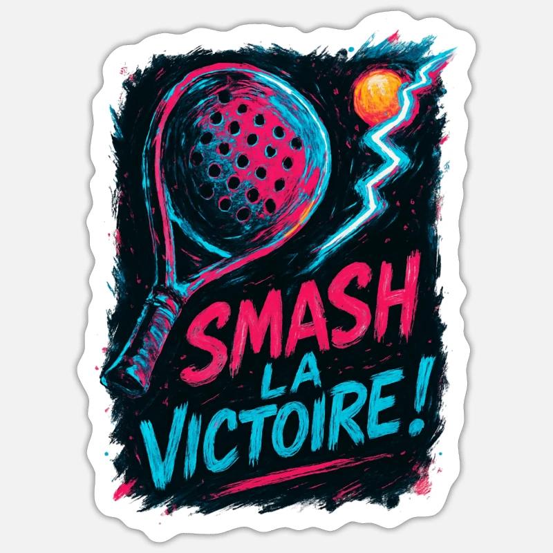 Zerstört den Sieg! Padel - Sticker Größe S (10 x 10 cm) - Mattweiß