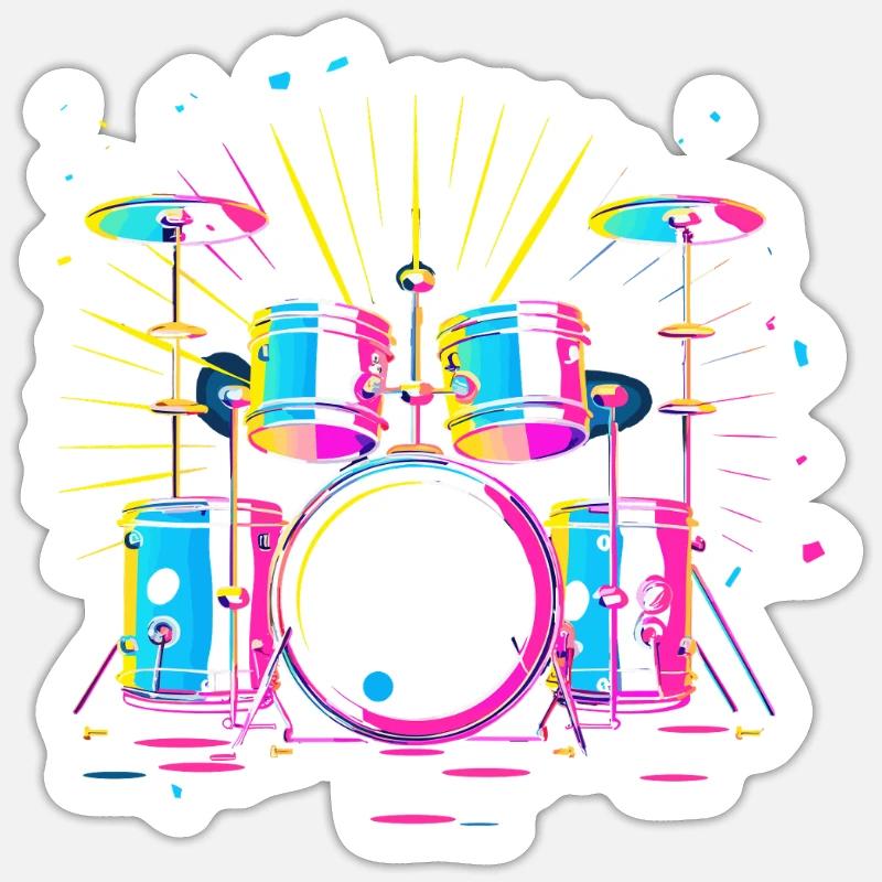 percussion - Sticker taille S (10 x 10 cm) - blanc mat