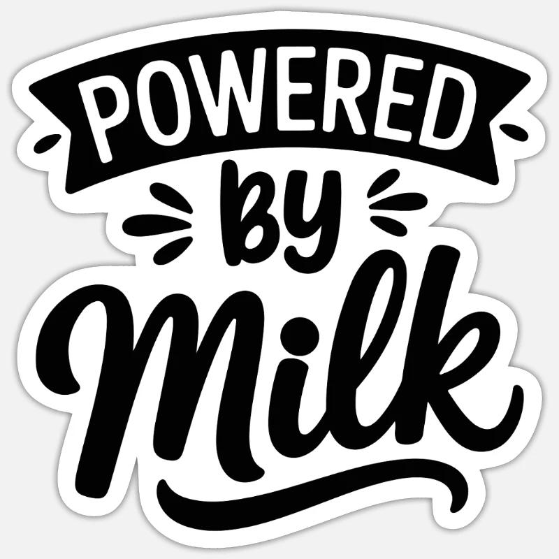 Propulsé par le lait - Sticker taille S (10 x 10 cm) - blanc mat