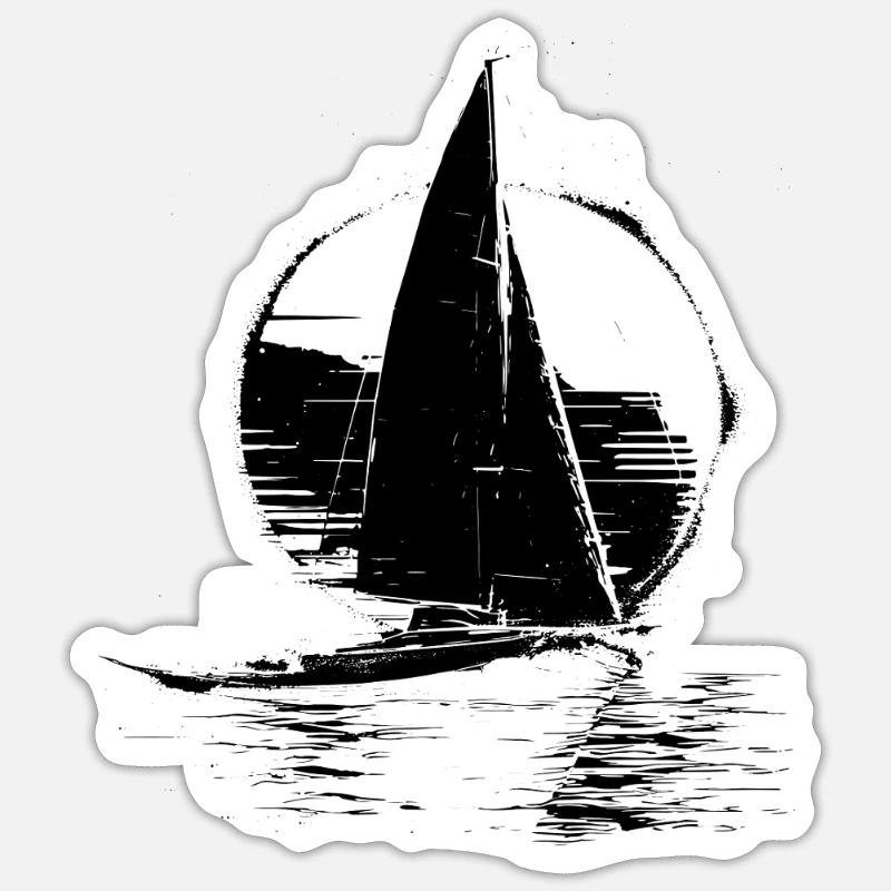 Sailing Ship Sketch - Sticker size S (10 x 10 cm) - white matte