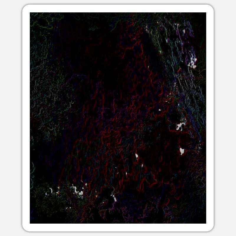 Dunkle Neonlinien Muster - Sticker Größe S (10 x 10 cm) - Mattweiß