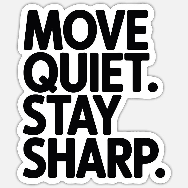 Silence. Restez vigilants. - Sticker taille S (10 x 10 cm) - blanc mat