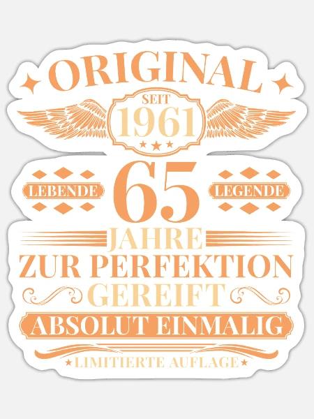 65. Geburtstag Lebende Legende seit 1961 - Sticker Größe S (10 x 10 cm) - Mattweiß