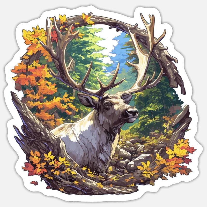 Renne Renne - Sticker taille S (10 x 10 cm) - blanc mat