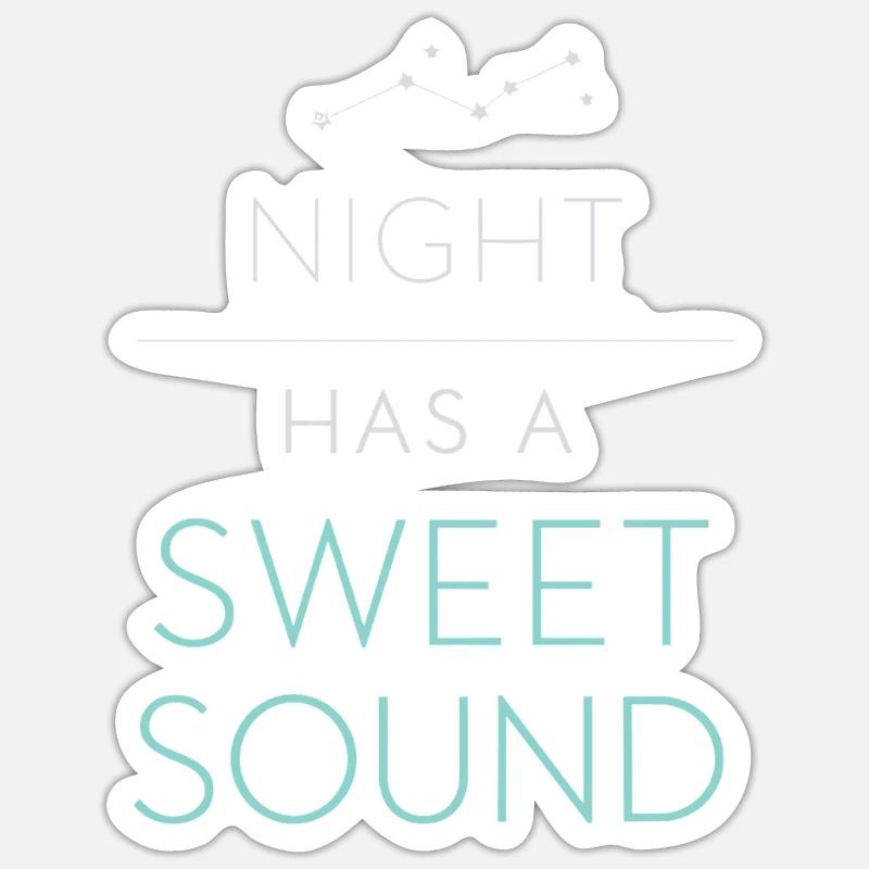 Night boating with - Sticker size S (10 x 10 cm) - white matte