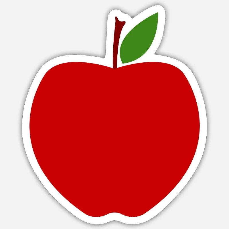 Pomme - Sticker taille S (10 x 10 cm) - blanc mat