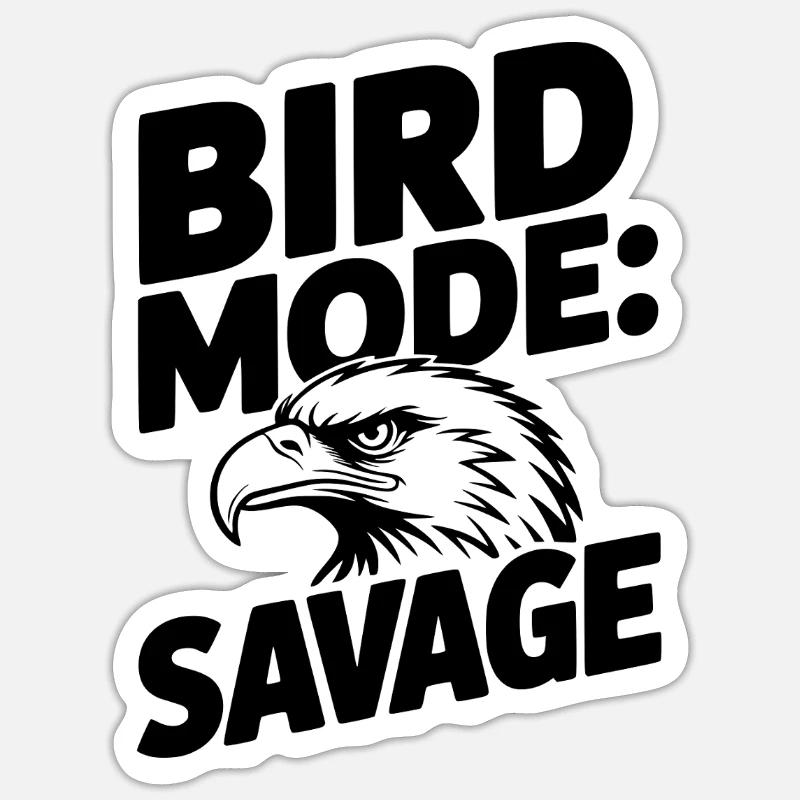 Vogelmodus: Wild - Sticker Größe S (10 x 10 cm) - Mattweiß