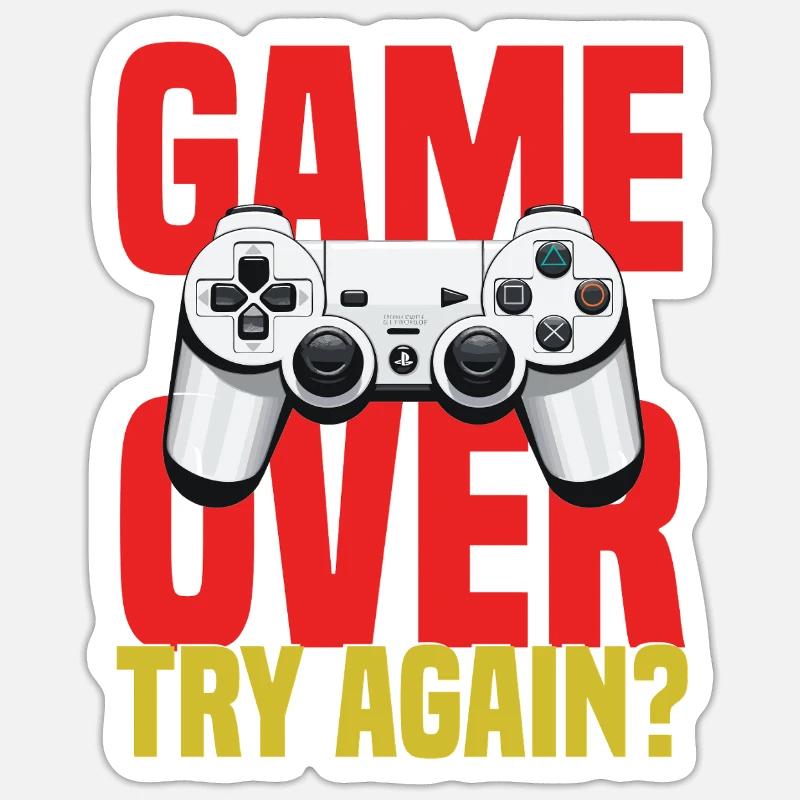 Playing Controller Motif - Sticker size S (10 x 10 cm) - white matte