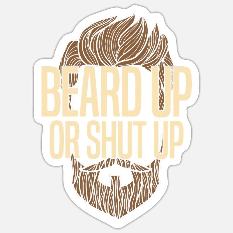 Bart hoch oder halt den Mund Sticker Größe S (10 x 10 cm)