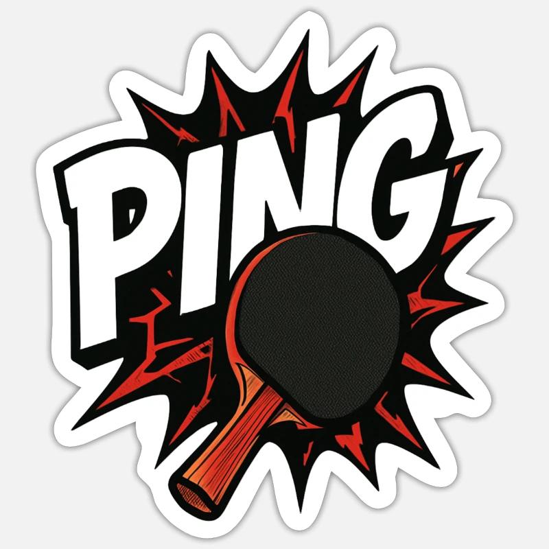 Ping Pong - Tennis de Table - Sticker size S (10 x 10 cm) - white matte