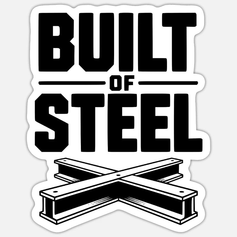 Construit en acier Sticker taille S (10 x 10 cm)