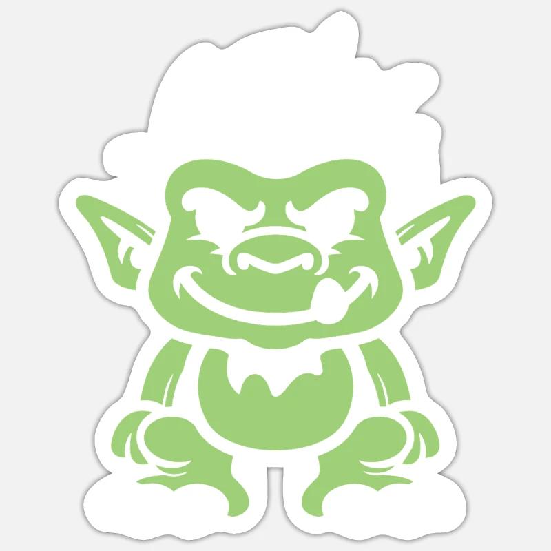 Troll  - Sticker taille S (10 x 10 cm) - blanc mat