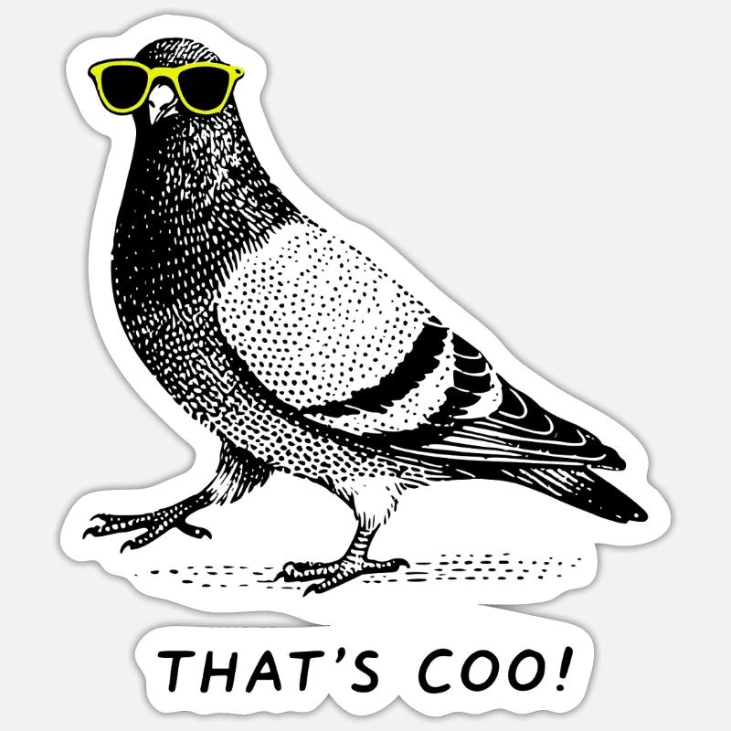 That's Coo - Coole Taube - Sticker Größe S (10 x 10 cm) - Mattweiß