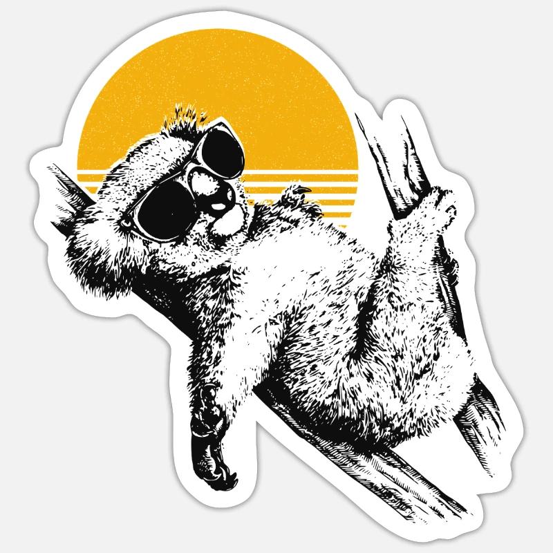 Chilling Koala Sunset - Sticker size S (10 x 10 cm) - white matte