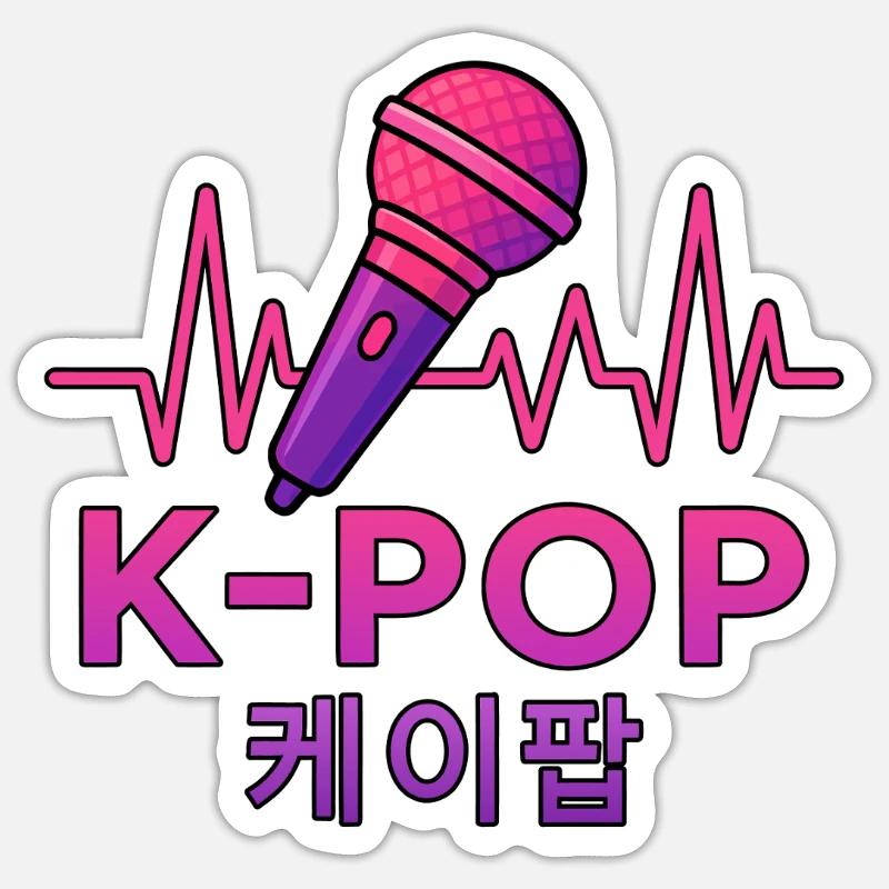 K Pop Coréen - Sticker taille S (10 x 10 cm) - blanc mat