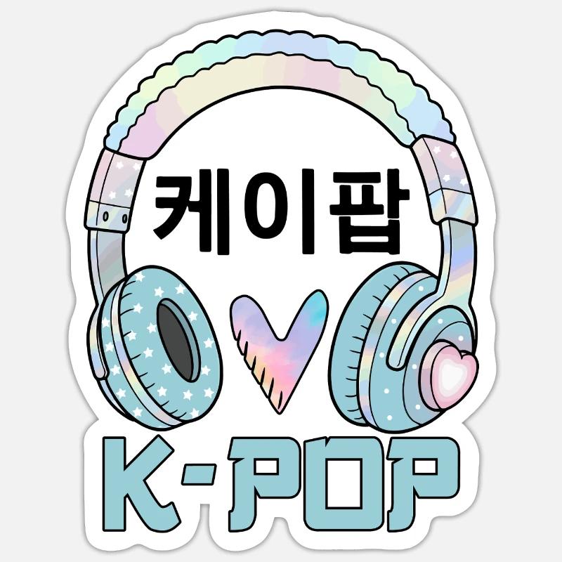 K Pop 케이팝 - Sticker Größe S (10 x 10 cm) - Mattweiß