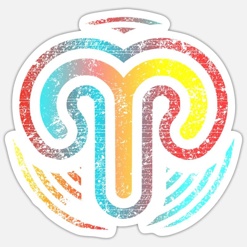 Design Widder-Sternzeichen der Astrologie - Sticker Größe S (10 x 10 cm) - Mattweiß