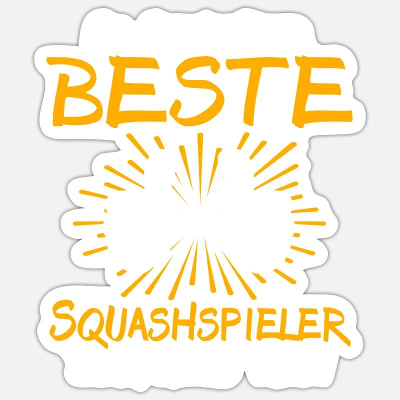 Squash Player Gift Idea - Sticker size S (10 x 10 cm) - white matte