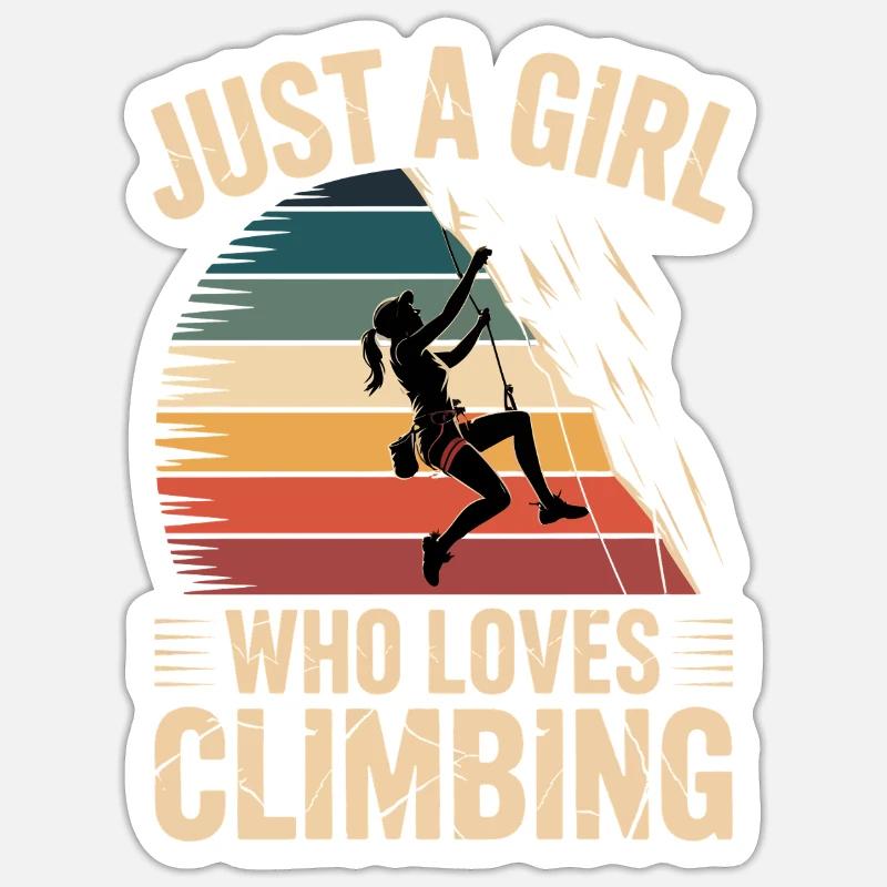 Einfach ein Mädchen, das das Klettern liebt Sticker Größe S (10 x 10 cm)