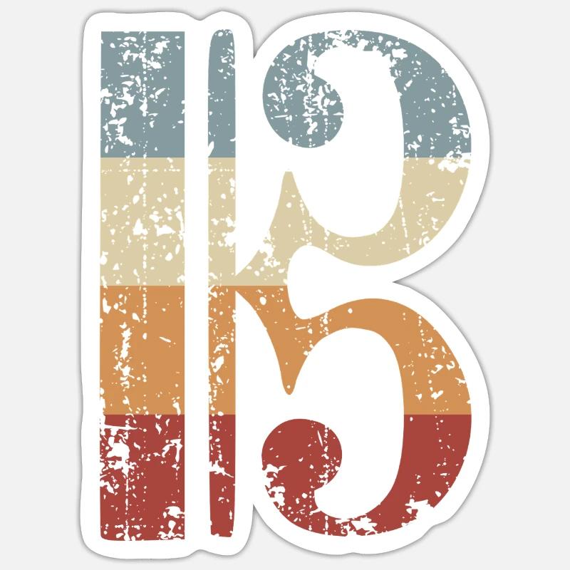 Alto clef, viola, viola, viola clef - Sticker size S (10 x 10 cm) - white matte