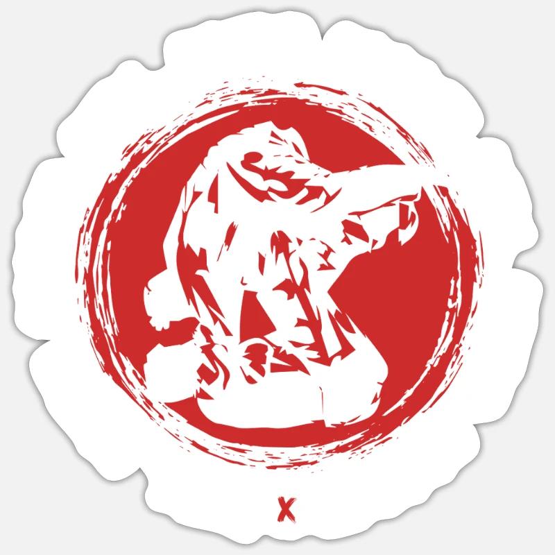 Judo Martial Arts Roll Reset Repeat - Sticker size S (10 x 10 cm) - white matte