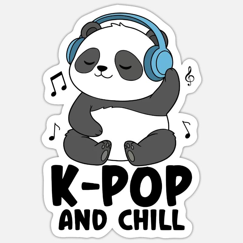 K-Pop And Chill - Sticker size S (10 x 10 cm) - white matte