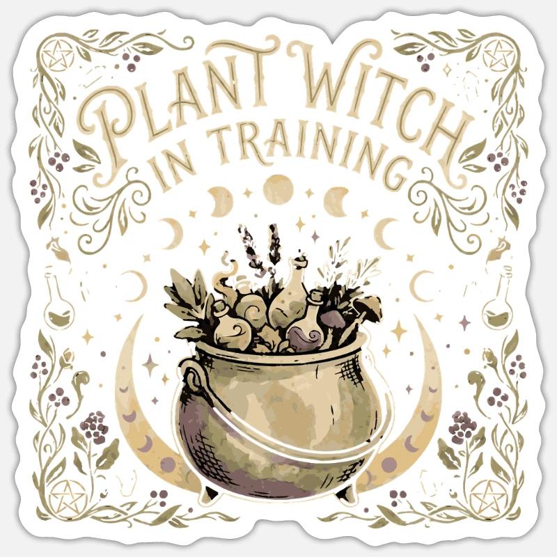Plant Witch In Training Herb Witch Witchcraft Sticker size S (10 x 10 cm)