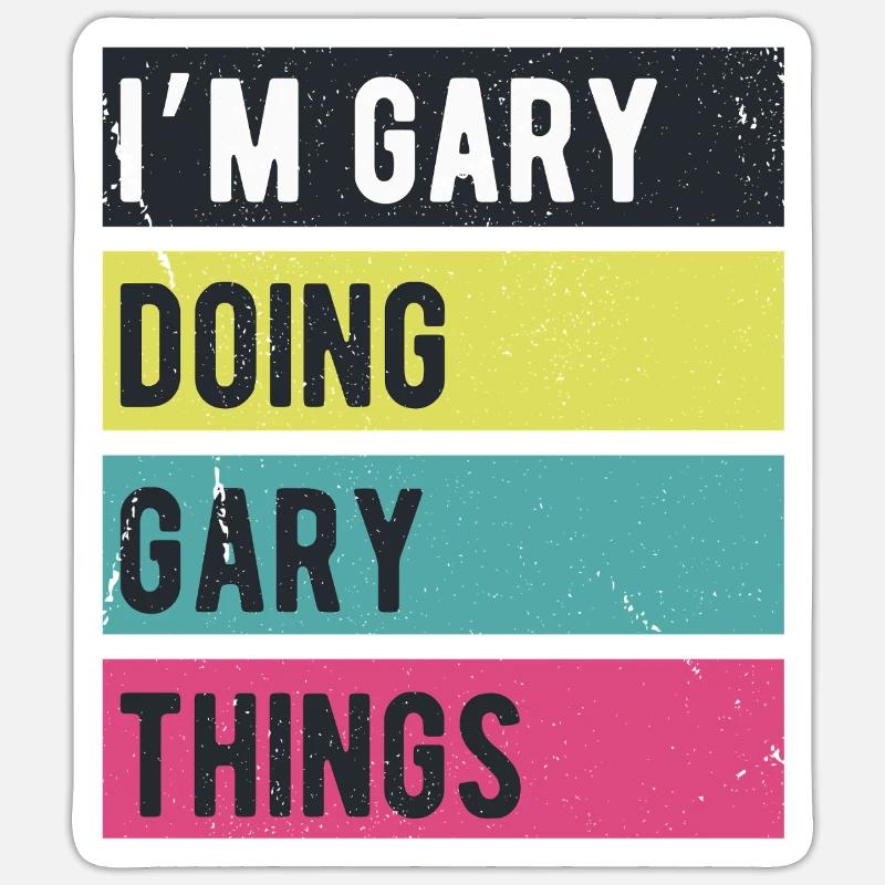 Ich bin Gary, der Gary Dinge Retrofarben macht Sticker Größe S (10 x 10 cm)