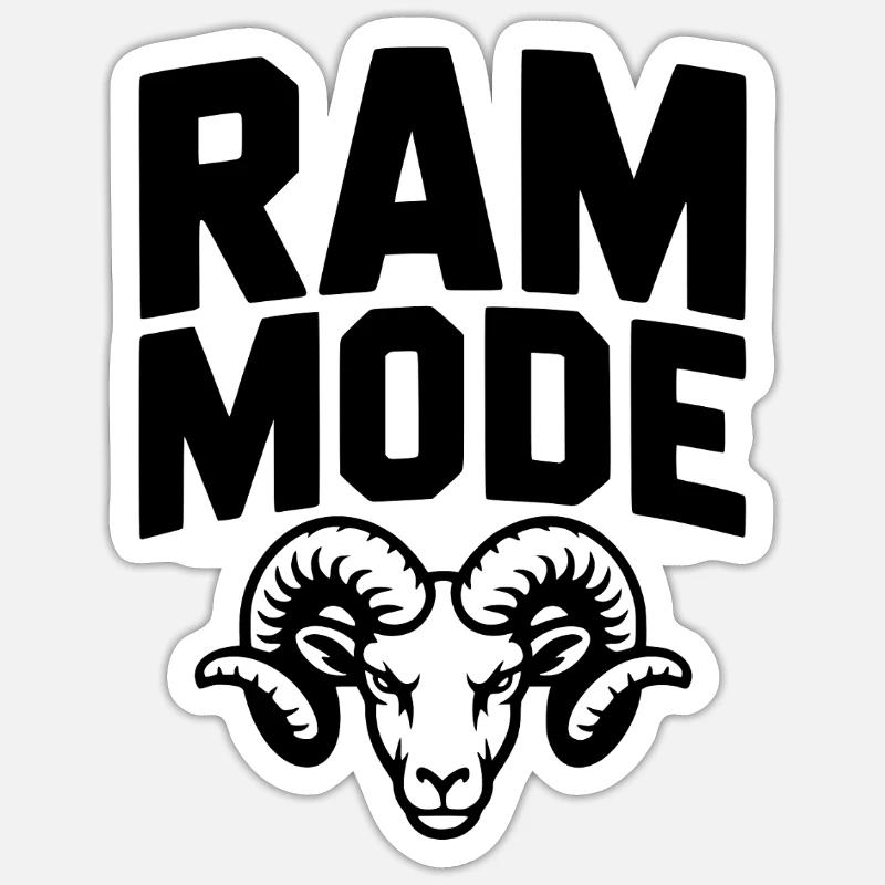 Ram Mode - Sticker taille S (10 x 10 cm) - blanc mat