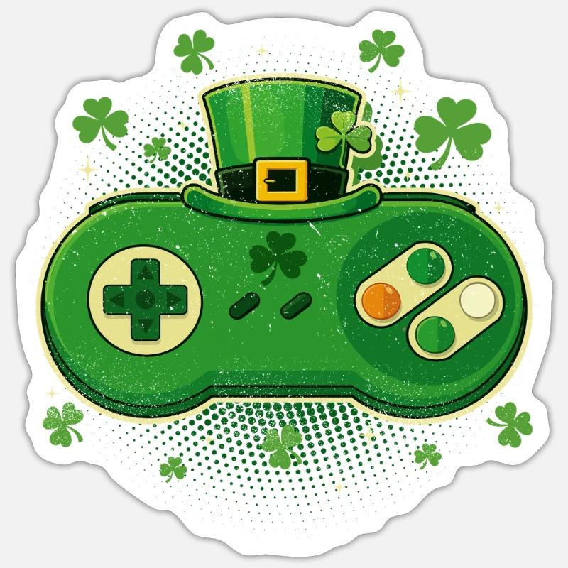 Irish Video Game Controller St Pats Sticker size S (10 x 10 cm)