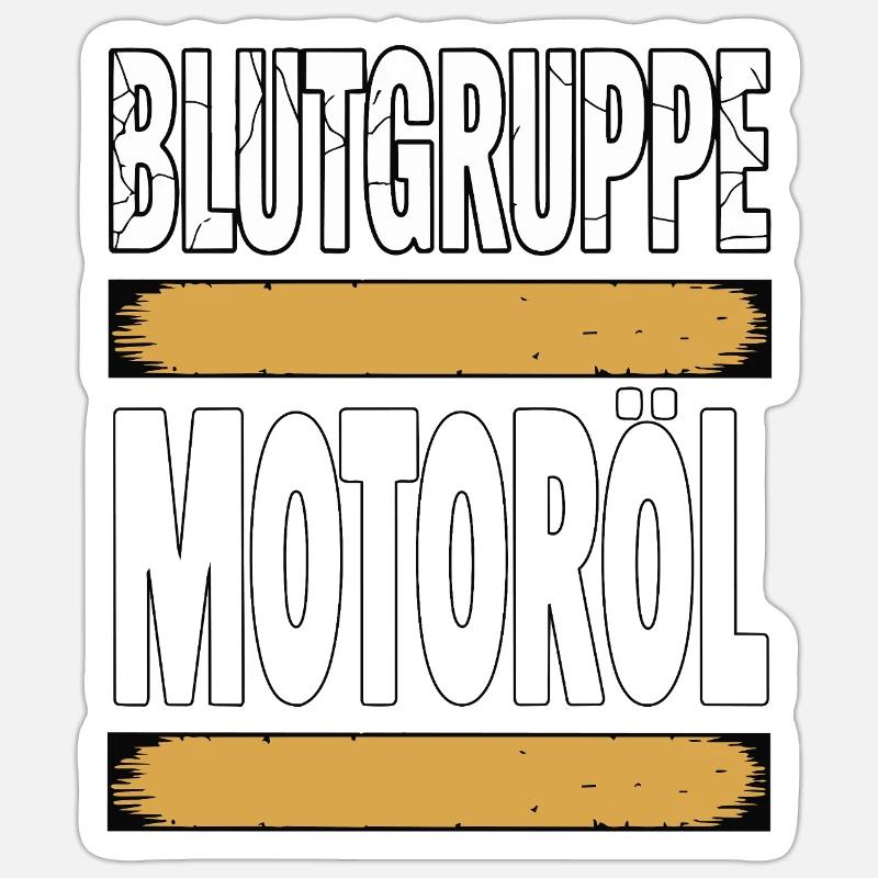 Blutgruppe Motoröl Schrauber Design - Sticker Größe S (10 x 10 cm) - Mattweiß