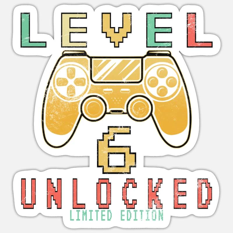 Level 6 Unlocked - Sticker size S (10 x 10 cm) - white matte