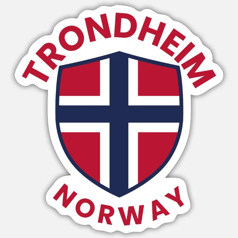 Trondheim Norway Shield - Sticker size S (10 x 10 cm) - white matte