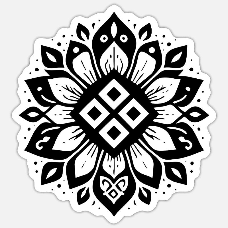 Mokosh Déesse slave sacrée Minimal - Sticker taille S (10 x 10 cm) - blanc mat