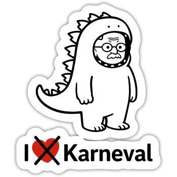 Karnevalsmuffel - Sticker Größe S (10 x 10 cm) - Mattweiß - Vorne