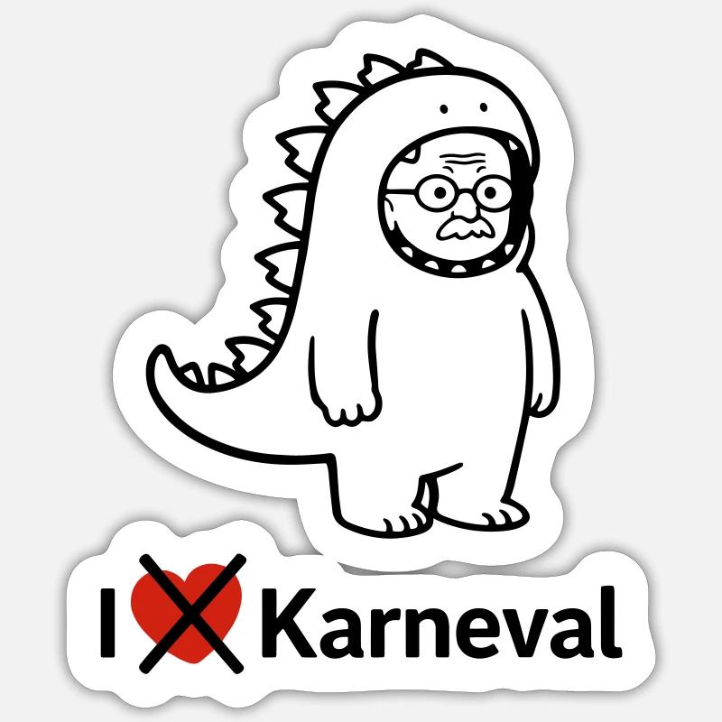 Karnevalsmuffel - Sticker Größe S (10 x 10 cm) - Mattweiß