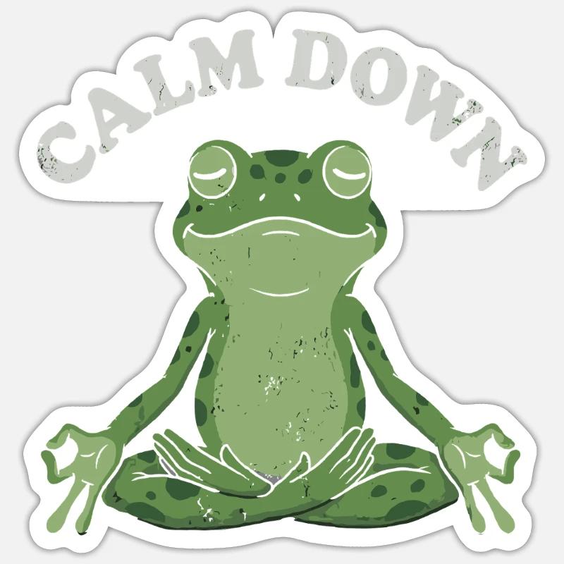 Little Toad Meditation Pose - Sticker size S (10 x 10 cm) - white matte