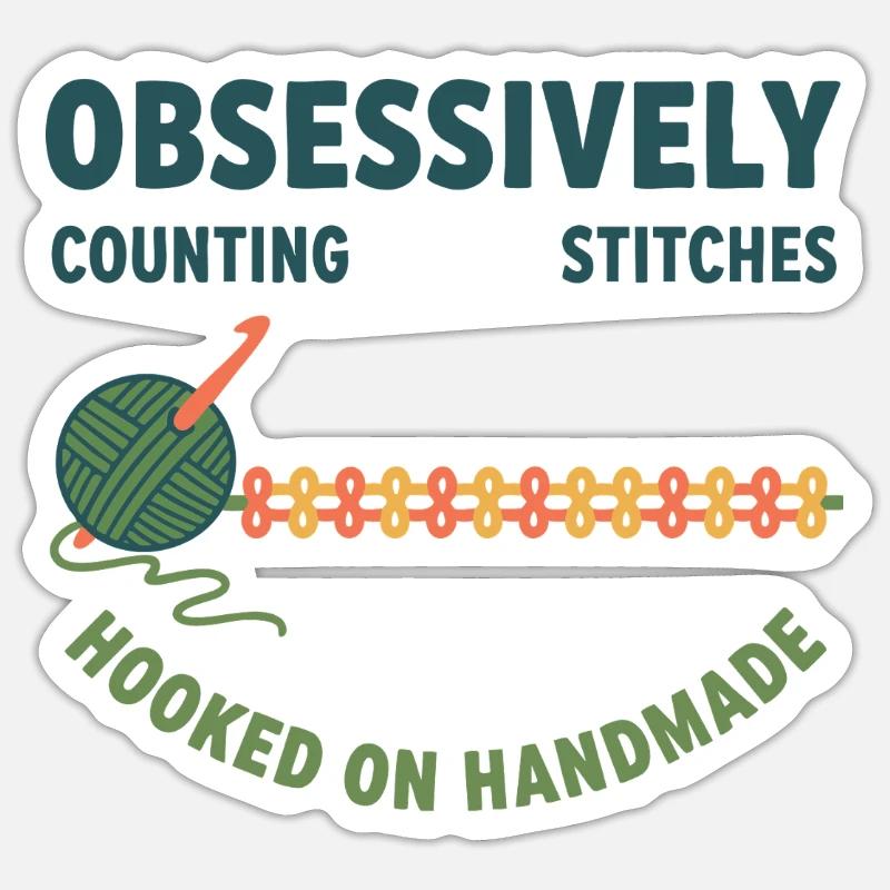 Mailles de comptage au crochet faites main Sticker taille S (10 x 10 cm)