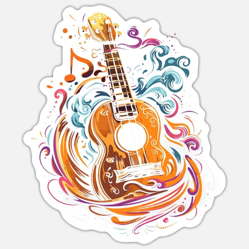 ukulele - Sticker size S (10 x 10 cm) - white matte