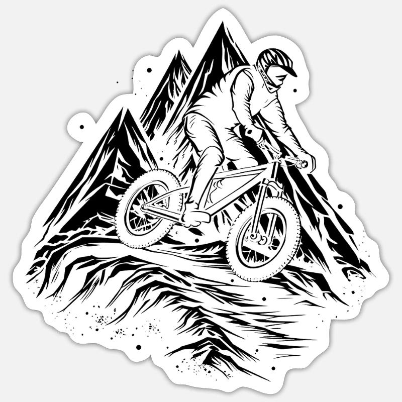 Vtt - Sticker taille S (10 x 10 cm) - blanc mat