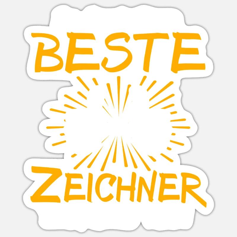 Idée de cadeau pour dessinateur - Sticker taille S (10 x 10 cm) - blanc mat
