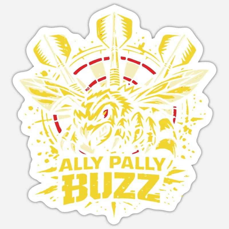 Ally Pally Buzz | Dart Biene  - Sticker Größe S (10 x 10 cm) - Mattweiß