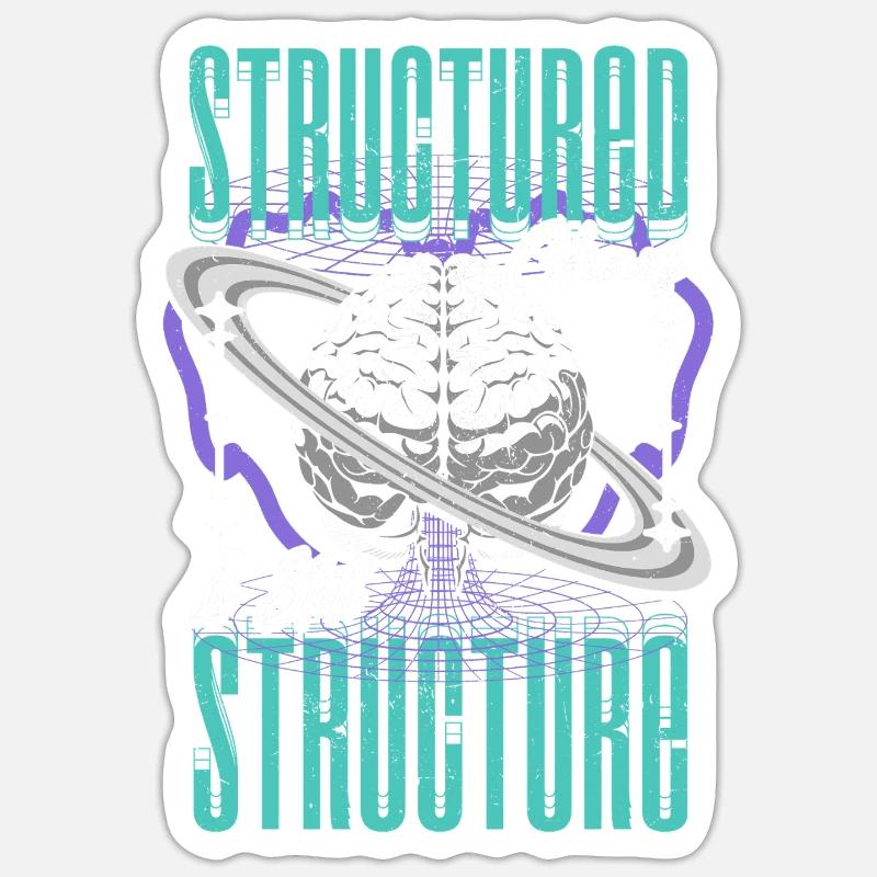 Neurodiversité neurodivergente structurée chaos - Sticker taille S (10 x 10 cm) - blanc mat