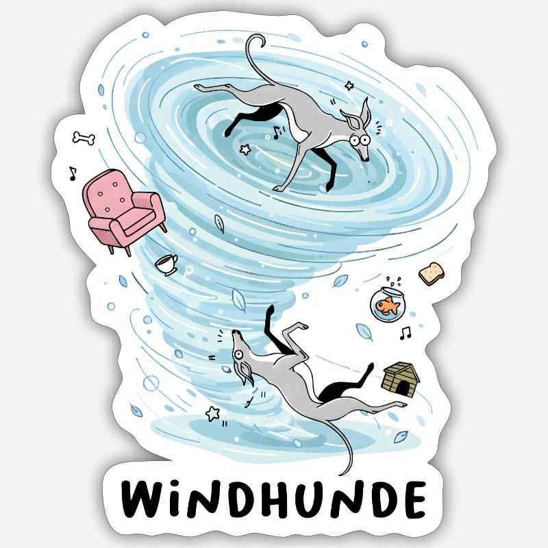 greyhounds - Sticker size S (10 x 10 cm) - white matte