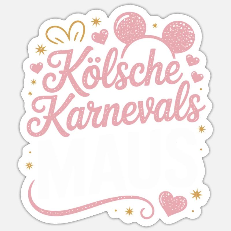 Kölsche Karnevalsmaus Karneval Köln Kölner Maus Sticker Größe S (10 x 10 cm)