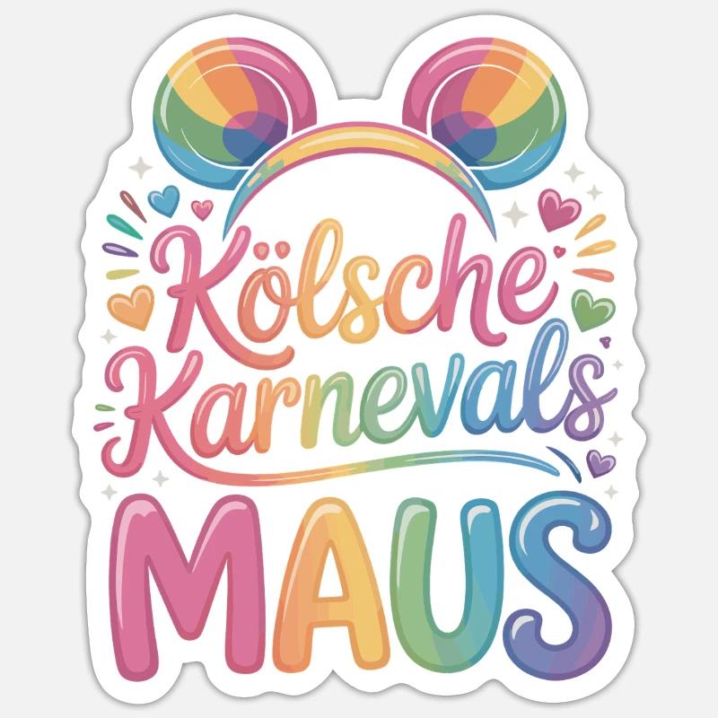 Kölsche Karnevalsmaus Karneval Köln Kölner Maus Sticker Größe S (10 x 10 cm)