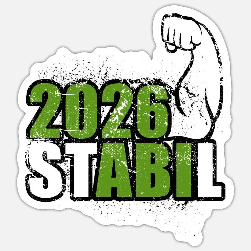 Stabil Abi 2026 - Biceps - Abitur - Spruch - Sticker size S (10 x 10 cm) - white matte