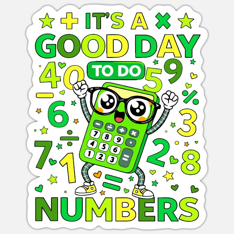 Chiffres de calculatrice joyeuse Sticker taille S (10 x 10 cm)