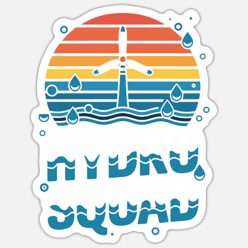 Hydro Squad Hydropower Team Renewable Energy - Sticker size S (10 x 10 cm) - white matte